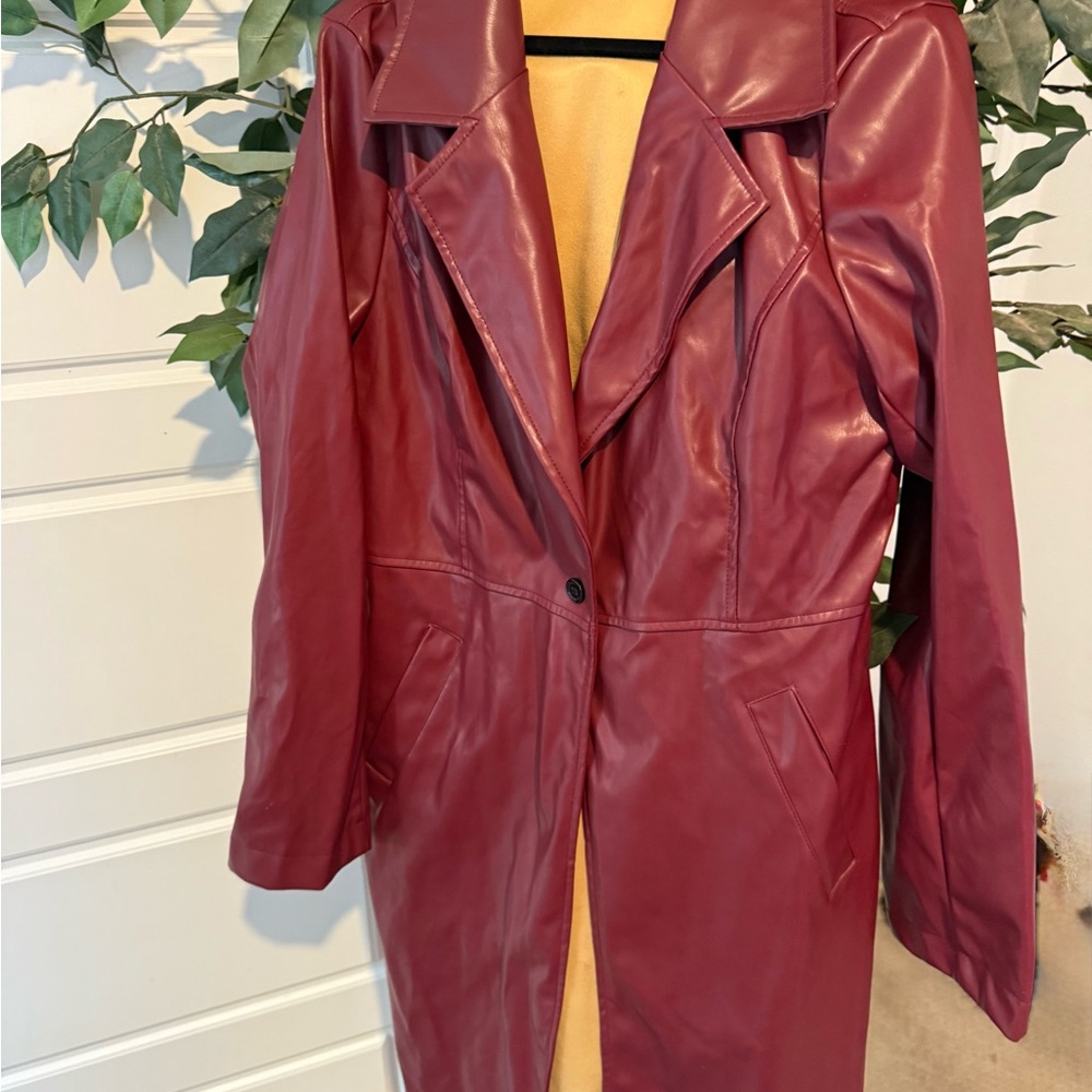 SHEIN Burgundy Trench Coat